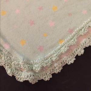 Beautiful receiving blanket crochet edge hand made